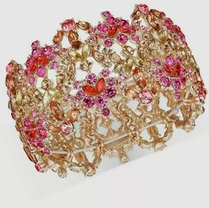 Rose gold-tone multi-stone stretch bracelet